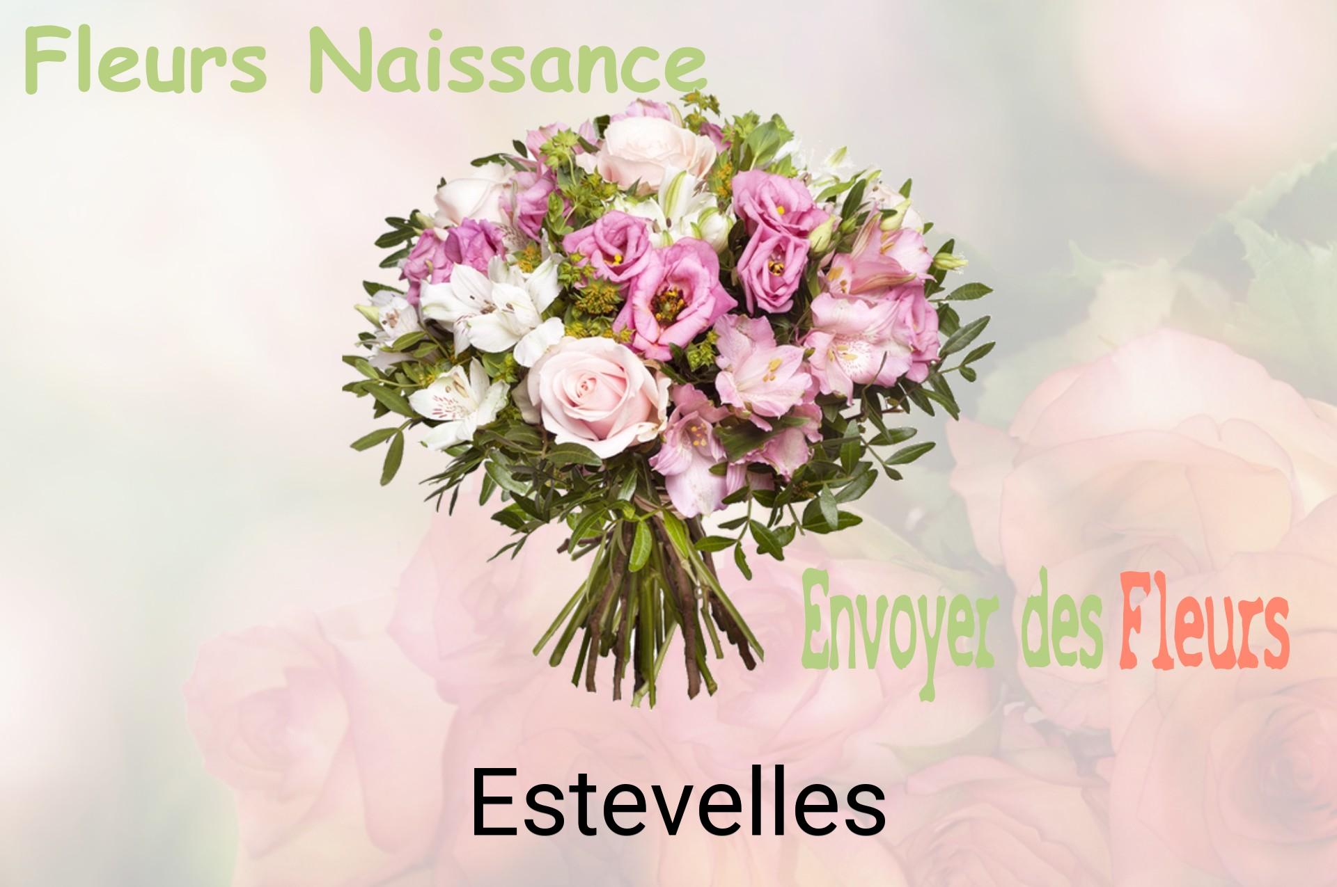 Bouquet de fleurs de naissance livré à Estevelles
