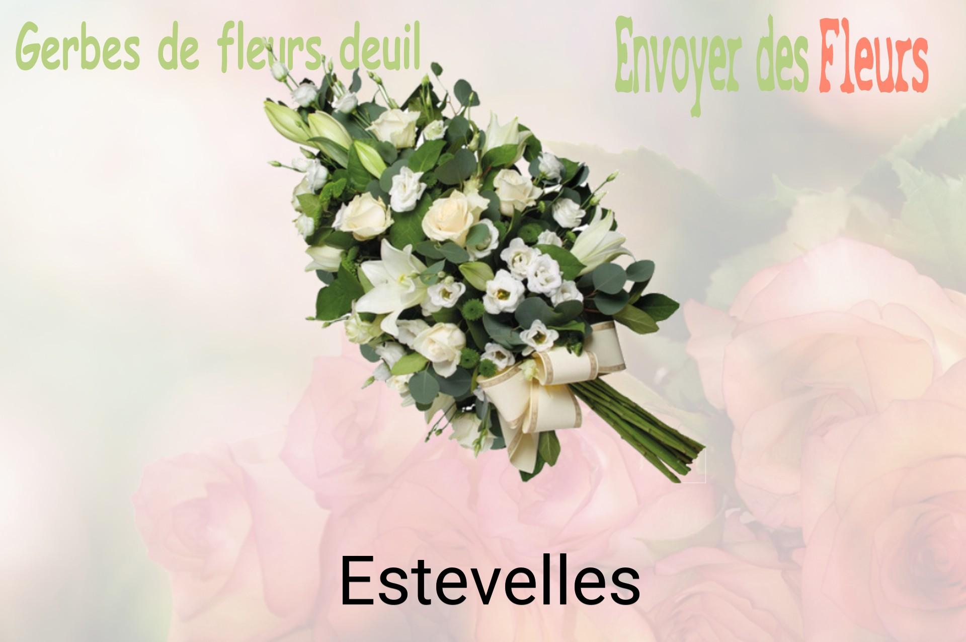 Gerbe de fleurs de deuil livrée à Estevelles